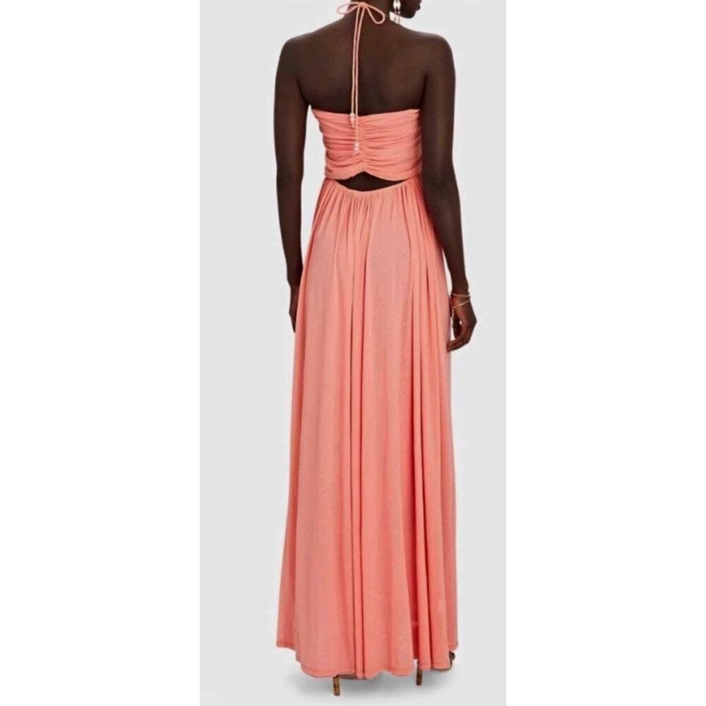 STAUD Kanha Reversible Mesh Halter Maxi Dress Orange Pink XL - Picture 8 of 13